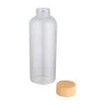 Single-wall borosilicate glass bottle with bamboo lid 650ml transparent colour second view