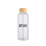 Single-wall borosilicate glass bottle with bamboo lid 650ml main view