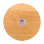 Borosilicate glass jug with bamboo lid and straw 500ml transparent colour third front view