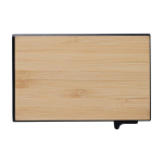 Corporate gift set with pen, RFID card holder and keyring natural colour third front view