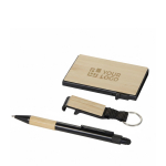 Corporate gift set with pen, RFID card holder and keyring main view