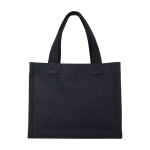 9L 220 g/m2 recycled cotton shopping bag black colour second rear view