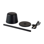 Rechargeable eco table lamp with three light modes 1200mAh black colour third view
