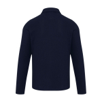 Unisex long sleeve cotton polo in piqué knit 245 g/m2 Elevate navy-blue colour second rear view