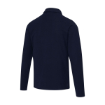 Unisex long sleeve cotton polo in piqué knit 245 g/m2 Elevate navy-blue colour third rear view