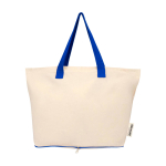 Foldable recycled cotton bag with GRS certificate 7L 140 g/m2 royal blue colour second front view