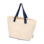 Foldable recycled cotton bag with GRS certificate 7L 140 g/m2 navy-blue colour