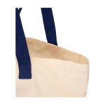 Foldable recycled cotton bag with GRS certificate 7L 140 g/m2 navy-blue colour close-up view 1