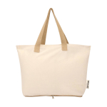Foldable recycled cotton bag with GRS certificate 7L 140 g/m2 natural colour second front view