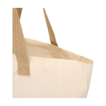Foldable recycled cotton bag with GRS certificate 7L 140 g/m2 natural colour close-up view 1