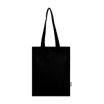 Durable tote bag with shoulder straps 30cm 180g/m² black colour second front view