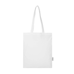 Durable tote bag with shoulder straps 30cm 180g/m² white colour second front view