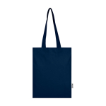 Durable tote bag with shoulder straps 30cm 180g/m² navy-blue colour second front view