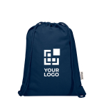 Recycled cotton drawstring bag with quick closure 5L 180gsm main view