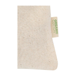 Cotton gift bag with drawstring closure 140gsm natural colour close-up view 1