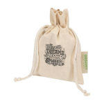Cotton gift bag with drawstring closure 140gsm natural colour transfer printing view