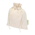 Gift bag with cotton drawstring closure 140 g/m² natural colour