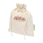 Gift bag with cotton drawstring closure 140 g/m² natural colour