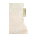 Cotton gift bag with drawstring closure 140 g/m² natural colour close-up view 1