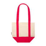 Recycled cotton tote bag with GRS certificate 320g/m² red colour second rear view
