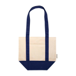 Recycled cotton tote bag with GRS certificate 320g/m² navy-blue colour second front view