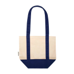 Recycled cotton tote bag with GRS certificate 320g/m² navy-blue colour second rear view