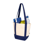 Recycled cotton tote bag with GRS certificate 320g/m² navy-blue colour second view