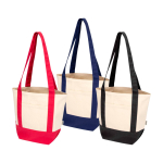 Recycled cotton tote bag with GRS certificate 320g/m² navy-blue colour second multiple colours view