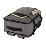 Recycled polyester cabin laptop backpack 25L 17” marbled grey colour fourth view