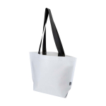 Double-laminated recycled plastic waterproof tote bag 18L 150g/m² white colour