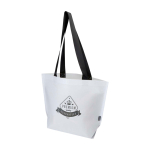 Double-laminated recycled plastic waterproof tote bag 18L 150g/m² white colour screen printing view
