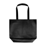 Water-resistant recycled plastic tote bag with wide base 30L 150g/m² black colour second front view