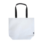 Water-resistant recycled plastic tote bag with wide base 30L 150g/m² white colour second front view