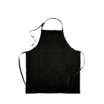 Handwoven recycled cotton apron for events Originalhome black colour second front view