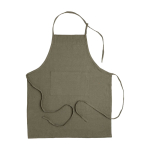 Handwoven recycled cotton apron for events Originalhome green colour second front view