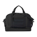 Recycled polyester travel canvas holdall with zip 30L black colour second front view