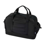 Recycled polyester travel canvas holdall with zip 30L black colour