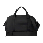 Recycled polyester travel canvas holdall with zip 30L black colour second rear view