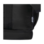 Recycled polyester travel canvas holdall with zip 30L black colour close-up view 1