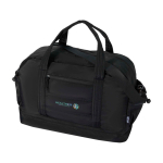 Recycled polyester travel canvas holdall with zip 30L black colour