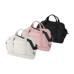 Recycled polyester travel canvas holdall with zip 30L black colour second multiple colours view