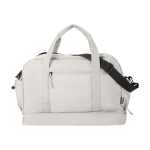 Recycled polyester travel canvas holdall with zip 30L sand colour second front view