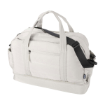 Recycled polyester travel canvas holdall with zip 30L sand colour