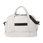 Recycled polyester travel canvas holdall with zip 30L sand colour second rear view