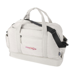 Recycled polyester travel canvas holdall with zip 30L sand colour