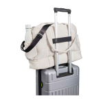 Recycled polyester travel canvas holdall with zip 30L sand colour second view