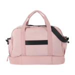 Recycled polyester travel canvas holdall with zip 30L light pink colour second rear view