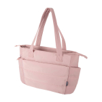 Padded recycled polyester tote bag with 15.6” laptop sleeve 18L light pink colour