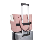 Padded recycled polyester tote bag with 15.6” laptop sleeve 18L light pink colour second view