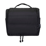 Recycled polyester wash bag with padded hanger 8L black colour second front view